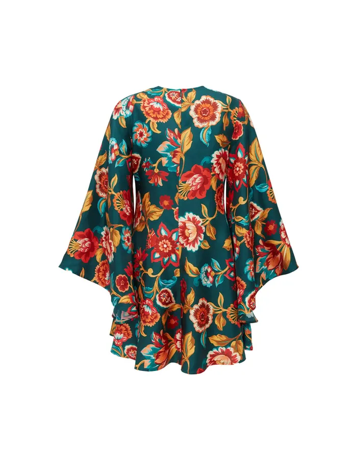 La Doublej Mini Magnifico Dress Hottie Emerald In Silk Twill Women Party Dressing