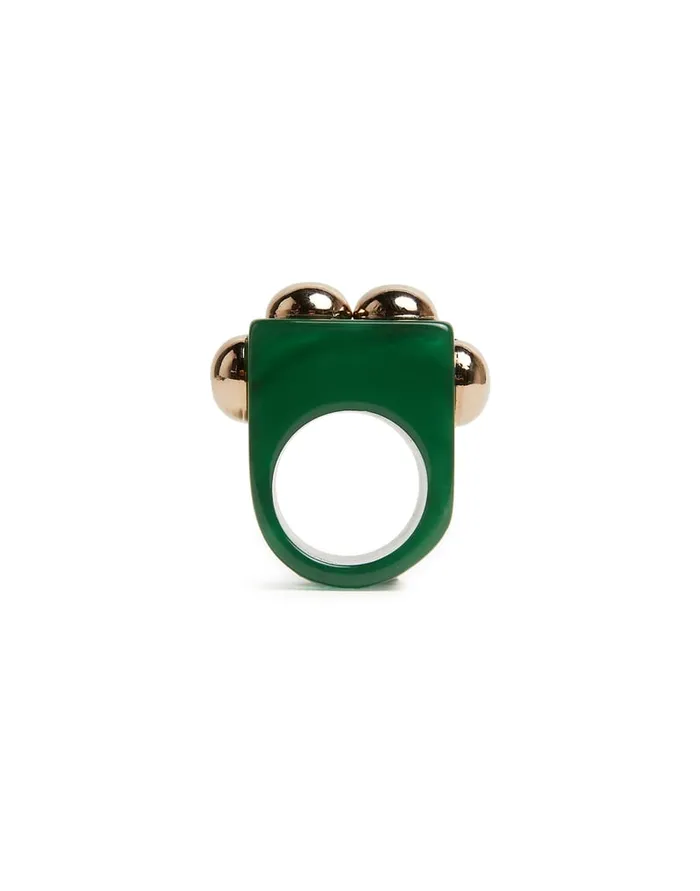 La Doublej Nefertiti Ring Green In Acrylic Resin Women Jewelry