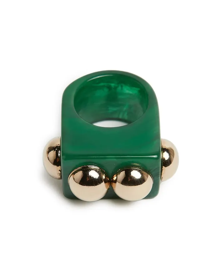 La Doublej Nefertiti Ring Green In Acrylic Resin Women Jewelry