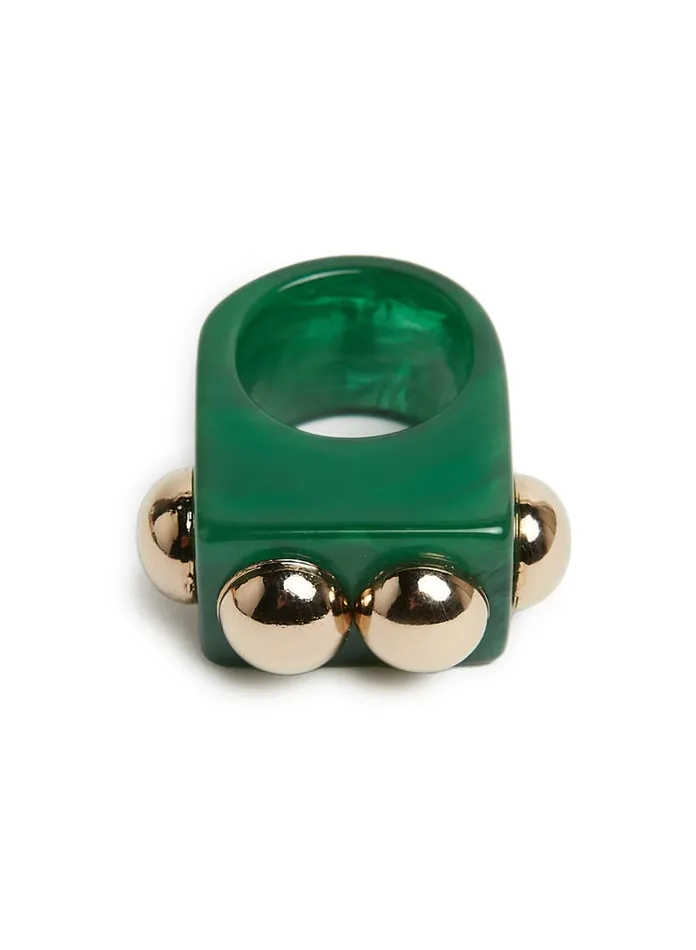 La Doublej Nefertiti Ring Green In Acrylic Resin Women Jewelry