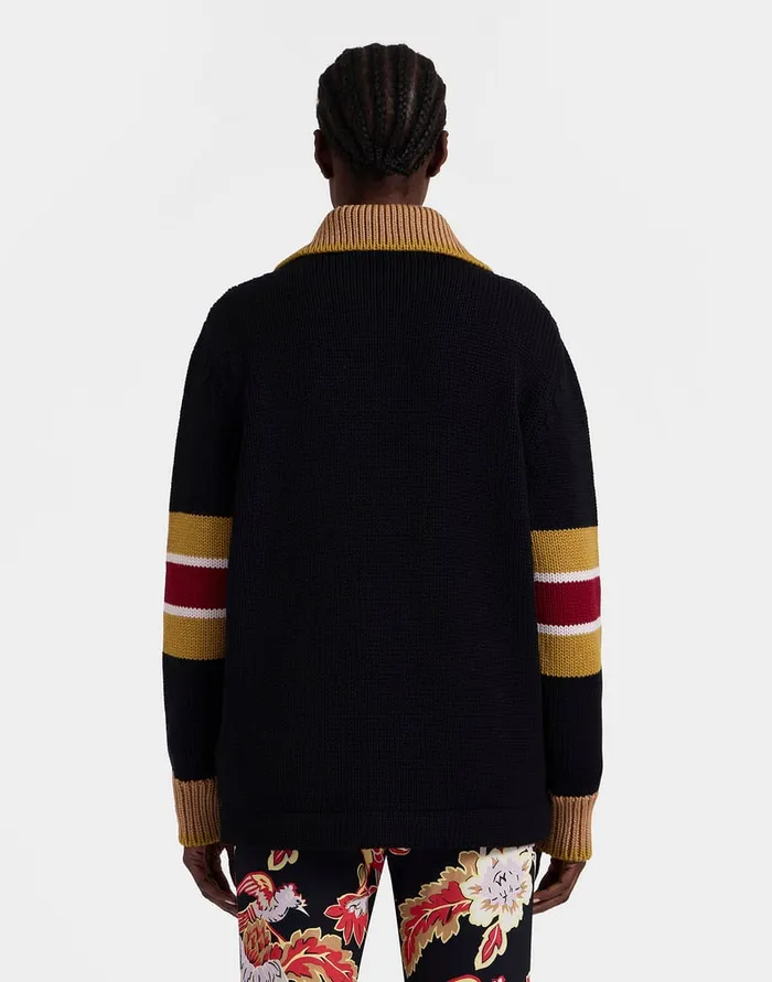 La Doublej No Fuss Cardigan Solid Black In Wool Women Knitwear