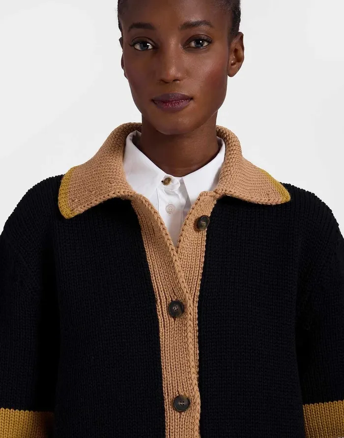 La Doublej No Fuss Cardigan Solid Black In Wool Women Knitwear
