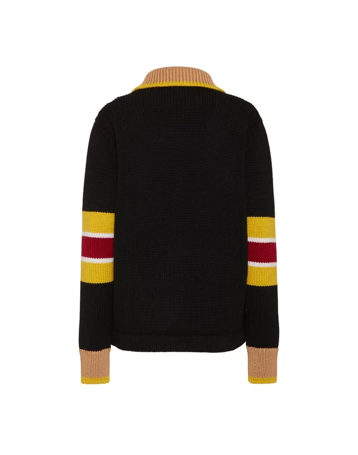 La Doublej No Fuss Cardigan Solid Black In Wool Women Knitwear