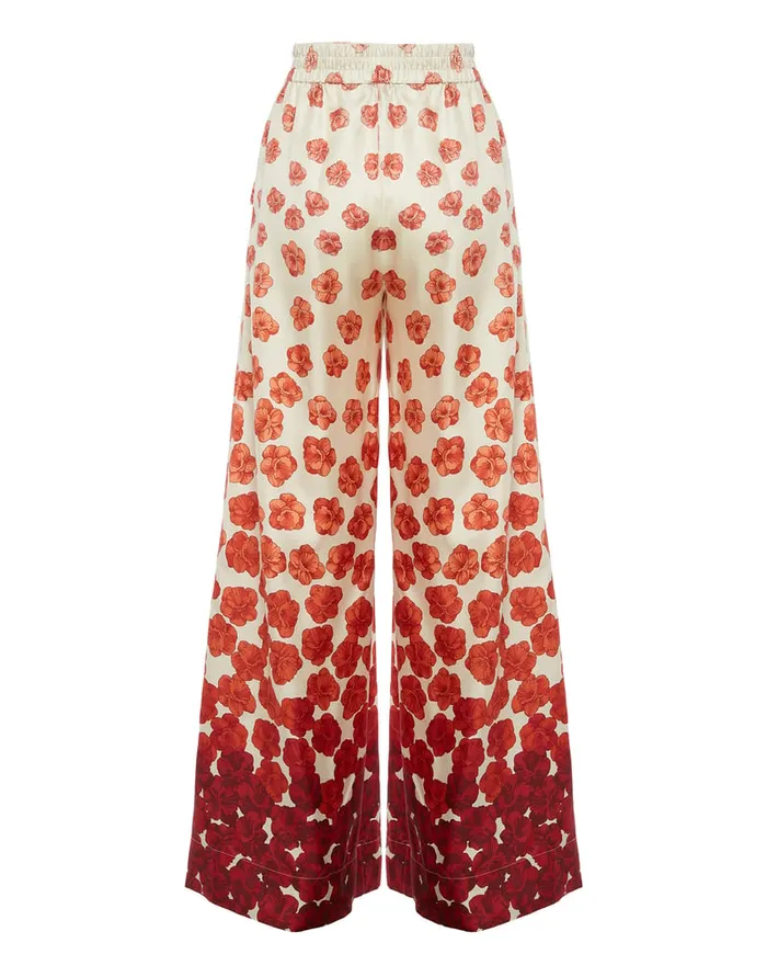 La Doublej Palazzo Pants Haze Place Red In Silk Twill Women Shorts and Pants