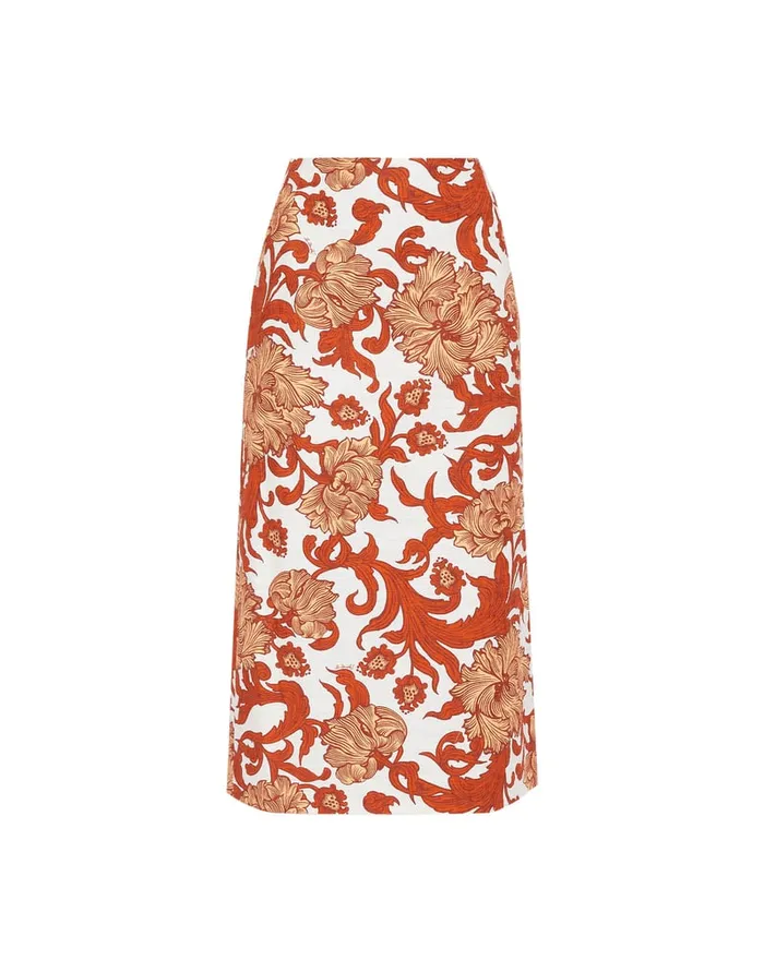 La Doublej Pencil Skirt Reef White In Shot Cotton Women Skirts