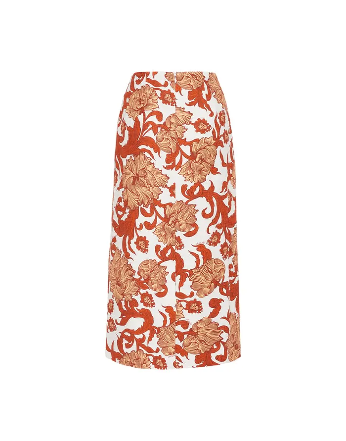 La Doublej Pencil Skirt Reef White In Shot Cotton Women Skirts