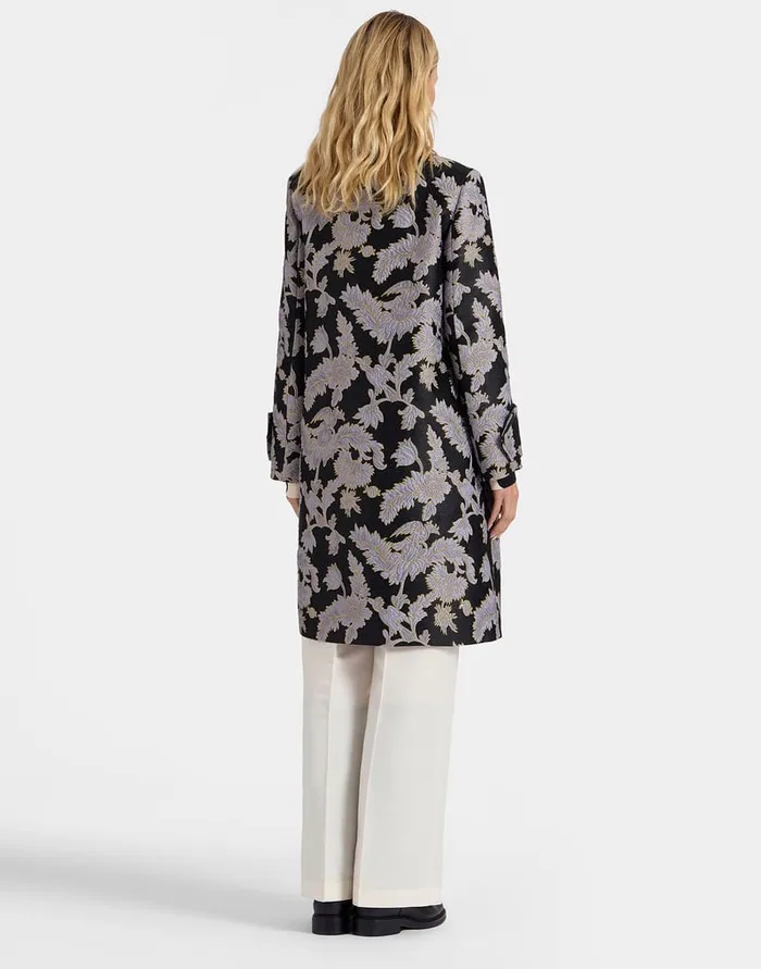 La Doublej Precious Coat Lark Black In Jacquard Women Outerwear