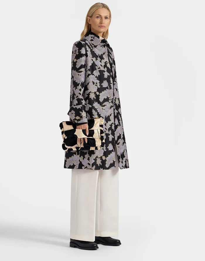 La Doublej Precious Coat Lark Black In Jacquard Women Outerwear