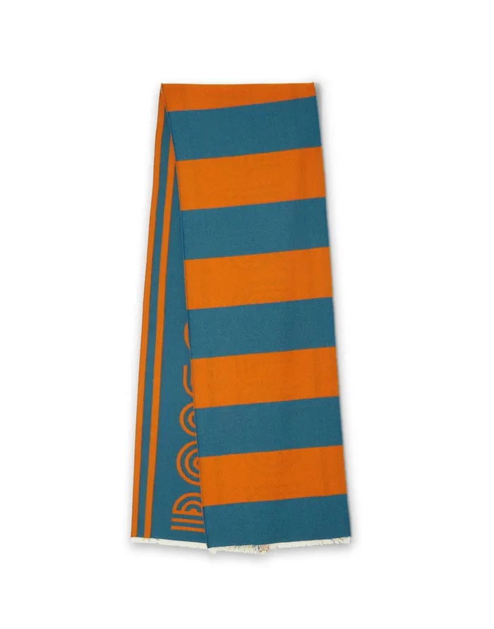 La Doublej Raise Your Vibration Scarf Dark Green In Wool Women Foulards and Scarves