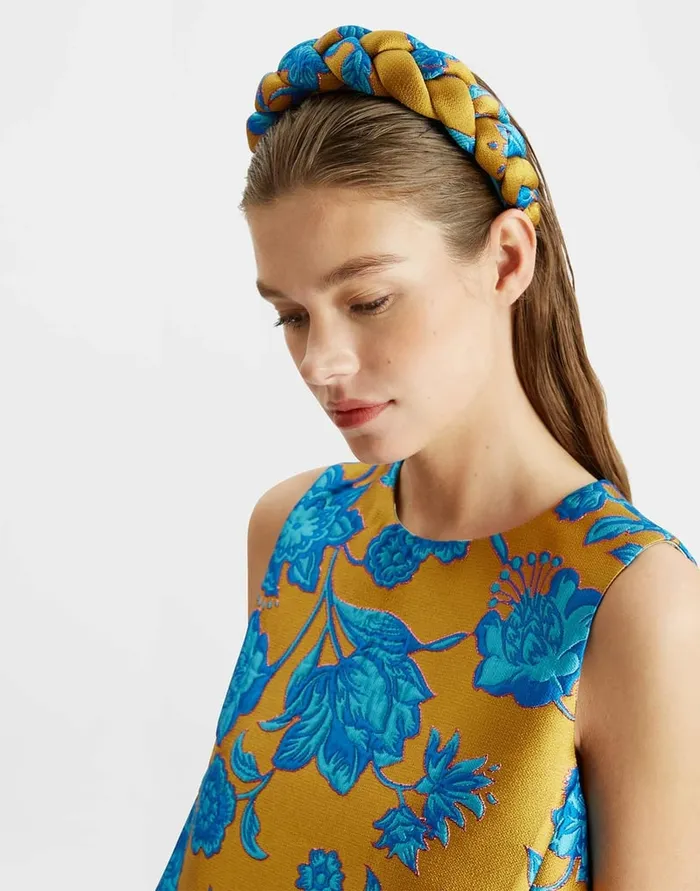 La Doublej Rapunzel Headband Hottie Turquoise In Jacquard Women Hair Accessories