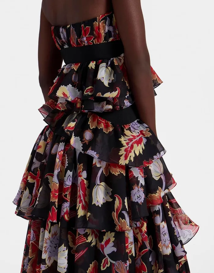 La Doublej Red Carpet Dress Lark Black In Techno Chiffon Women Dresses