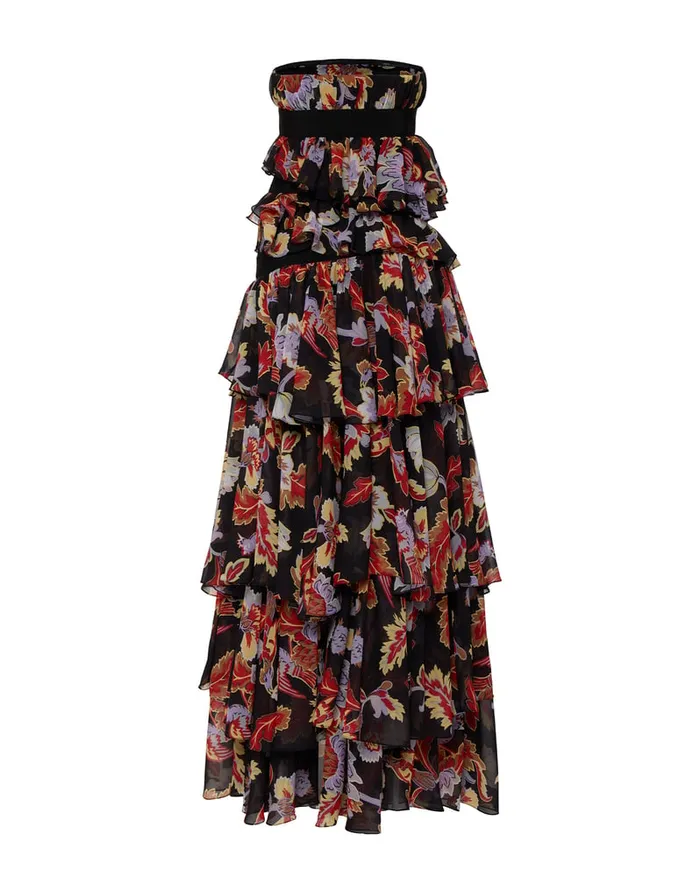 La Doublej Red Carpet Dress Lark Black In Techno Chiffon Women Dresses