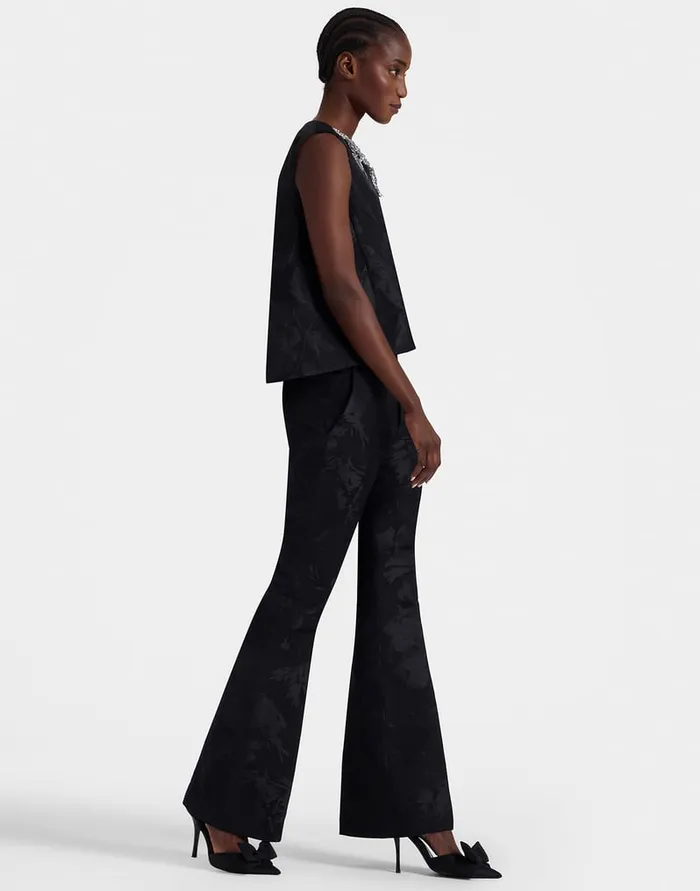La Doublej Saturday Night Pants Sylph Black In Jacquard Women Shorts and Pants