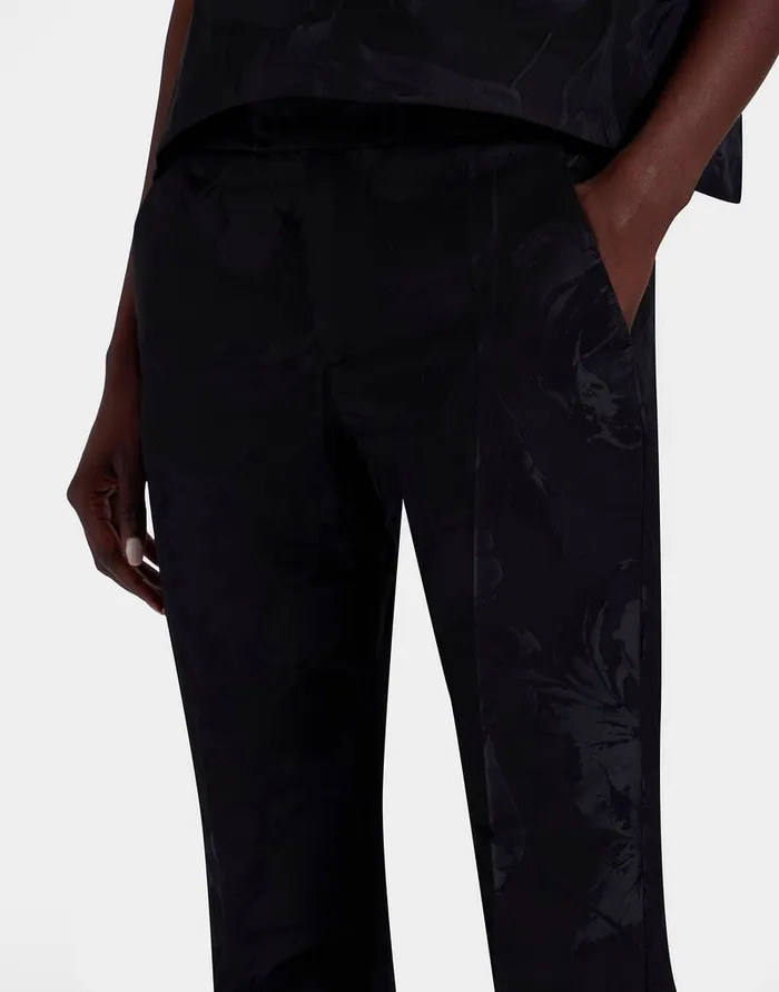 La Doublej Saturday Night Pants Sylph Black In Jacquard Women Shorts and Pants