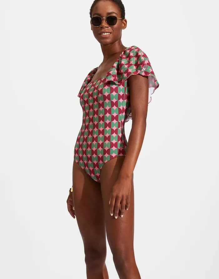 La Doublej Scarlett Swimsuit Mezzaluna Pink In Lycra Women Swimwear