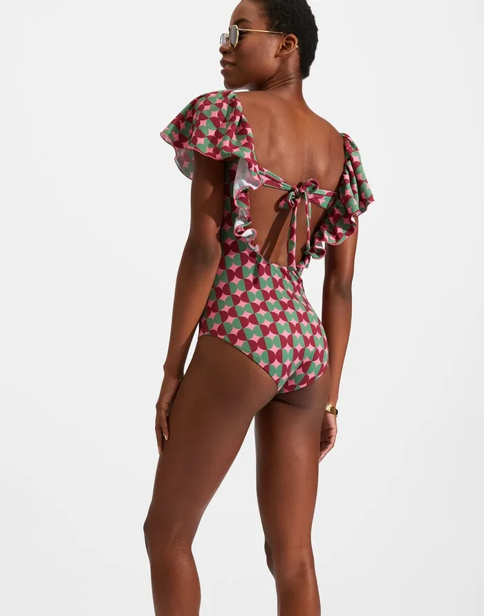 La Doublej Scarlett Swimsuit Mezzaluna Pink In Lycra Women Swimwear