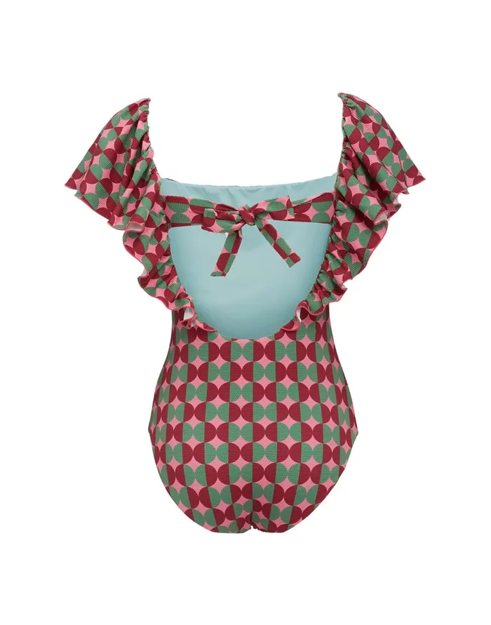 La Doublej Scarlett Swimsuit Mezzaluna Pink In Lycra Women Swimwear