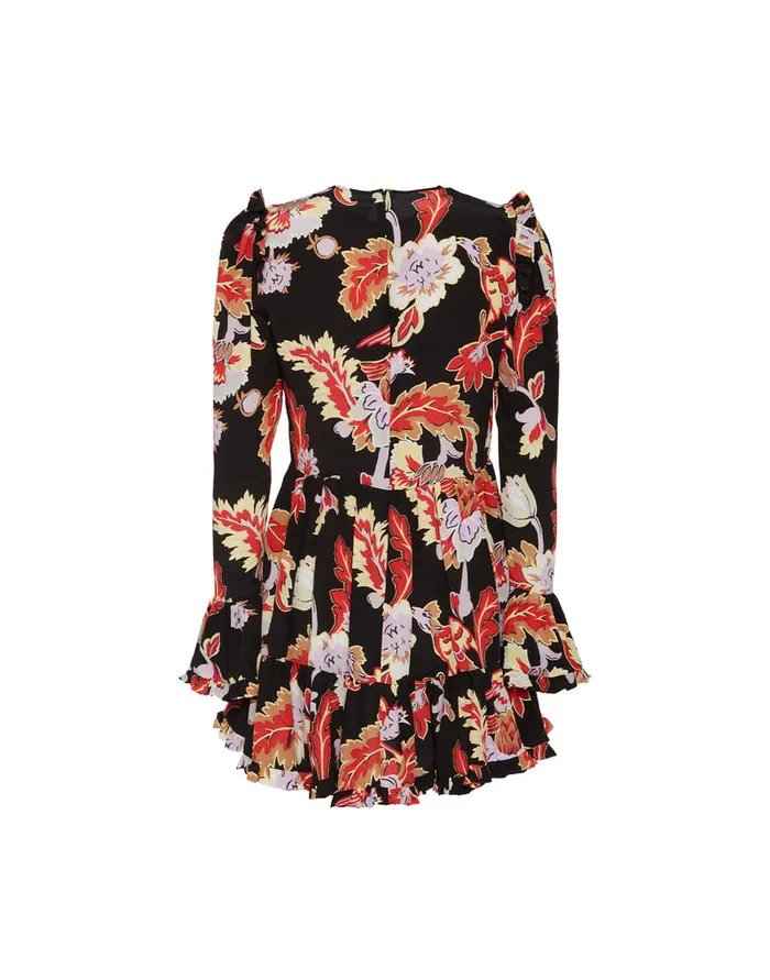 La Doublej Short Visconti Dress Lark Black In Crepe De Chine Silk Women Dresses