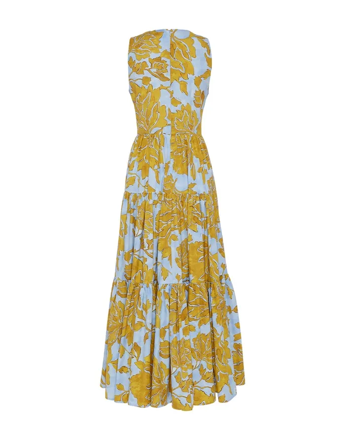 La Doublej Sleeveless Big Dress Tangle Light Blue In Summer Poplin Women Dresses