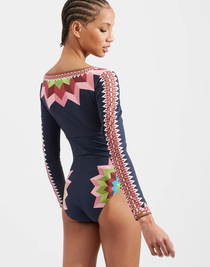 La Doublej Sunset Suit Sunset Navy Place In Lycra Women Swimwear
