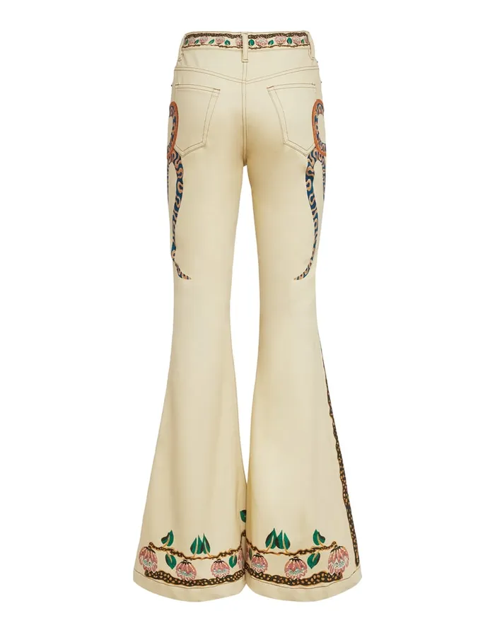 La Doublej Superflare Jeans Eve Ecru In Denim Women Denim