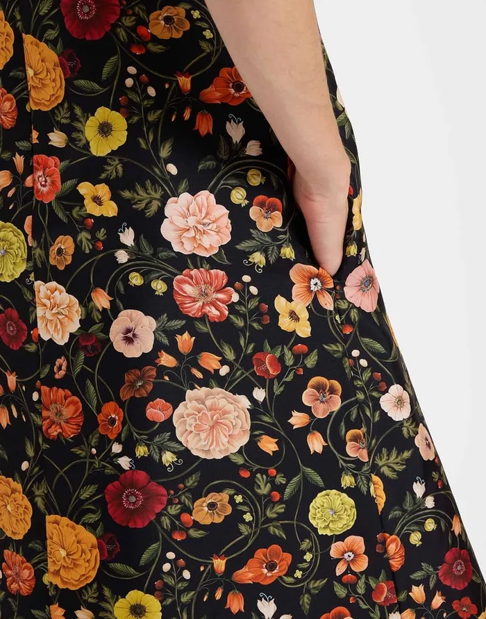 La Doublej Swing Dress Botticelli Black In Silk Twill Women Dresses