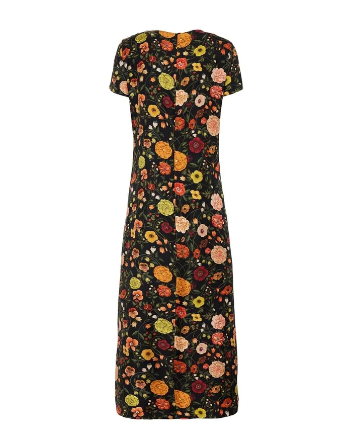 La Doublej Swing Dress Botticelli Black In Silk Twill Women Dresses