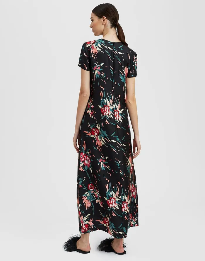 La Doublej Swing Dress Breezy Black In Silk Twill Women Dresses