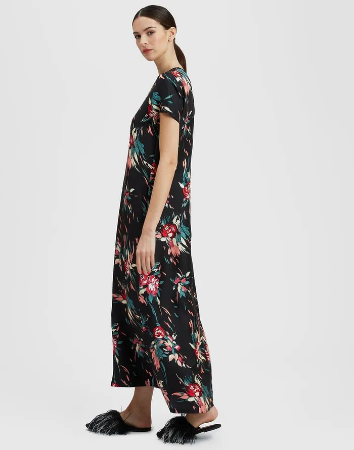 La Doublej Swing Dress Breezy Black In Silk Twill Women Dresses