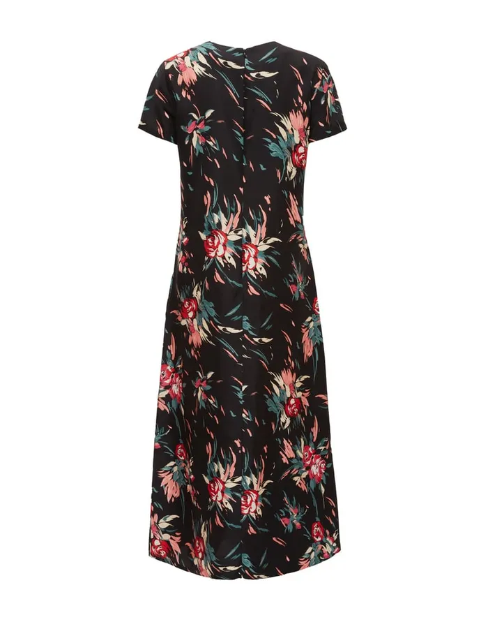 La Doublej Swing Dress Breezy Black In Silk Twill Women Dresses
