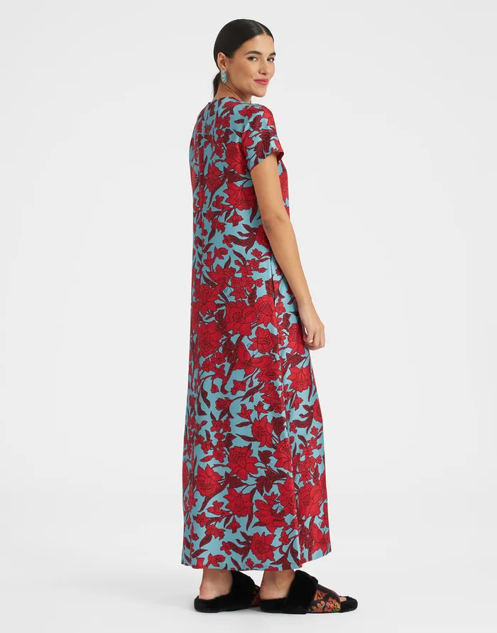 La Doublej Swing Dress Lilium Turchese In Silk Twill Women Dresses