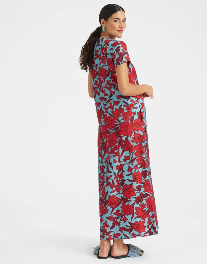La Doublej Swing Dress Lilium Turchese In Silk Twill Women Dresses