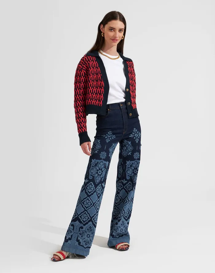 La Doublej Winset Cardigan Navy In Cable Chain Women Knitwear