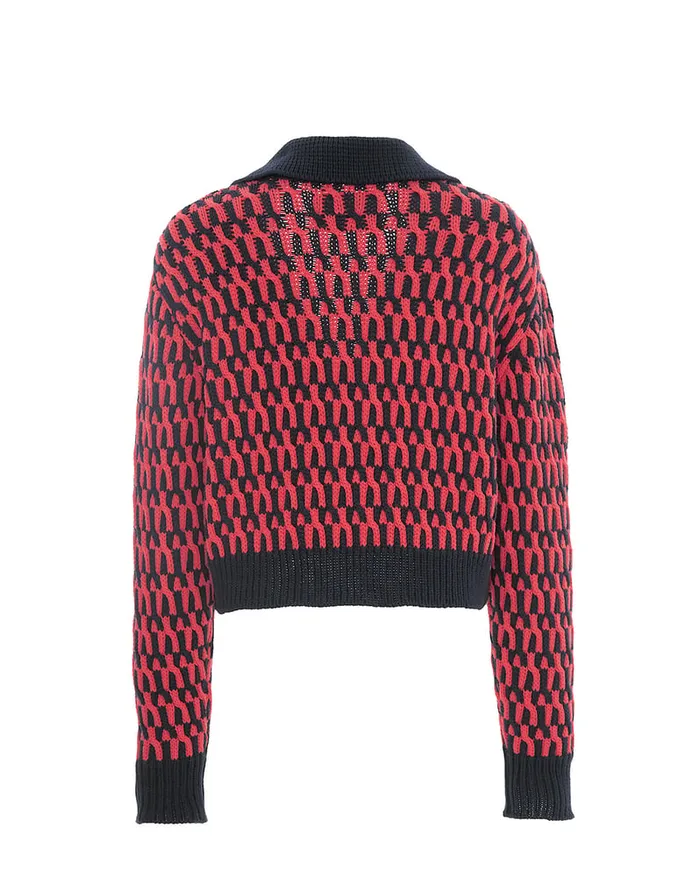 La Doublej Winset Cardigan Navy In Cable Chain Women Knitwear