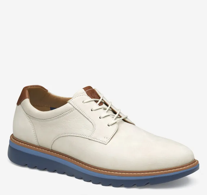 LaceUps Braydon Plain Toe OffWhite Nubuck Johnston and Murphy Men