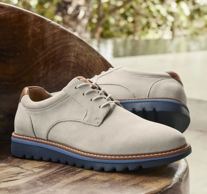 LaceUps Braydon Plain Toe OffWhite Nubuck Johnston and Murphy Men