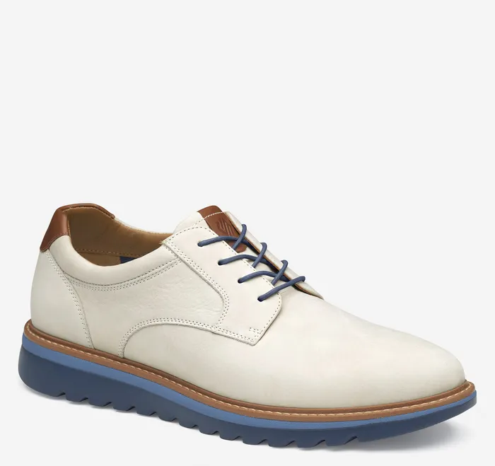 LaceUps Braydon Plain Toe OffWhite Nubuck Johnston and Murphy Men