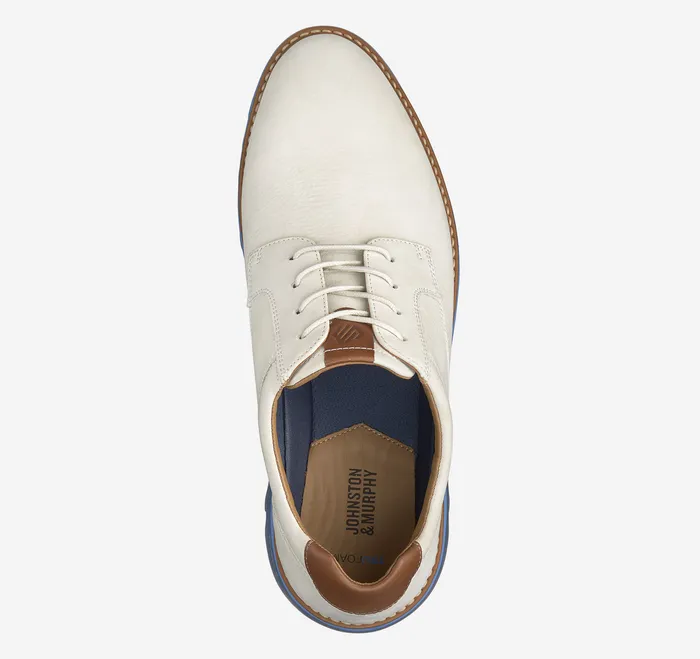 LaceUps Braydon Plain Toe OffWhite Nubuck Johnston and Murphy Men