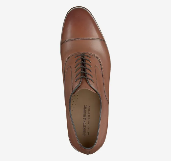 LaceUps Melton Cap Toe Tan Calfskin 8211 Johnston and Murphy Men
