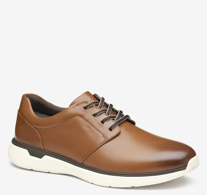LaceUps Men Johnston and Murphy XC4 Prentiss 2 Plain Toe Tan Waterproof Full Grain