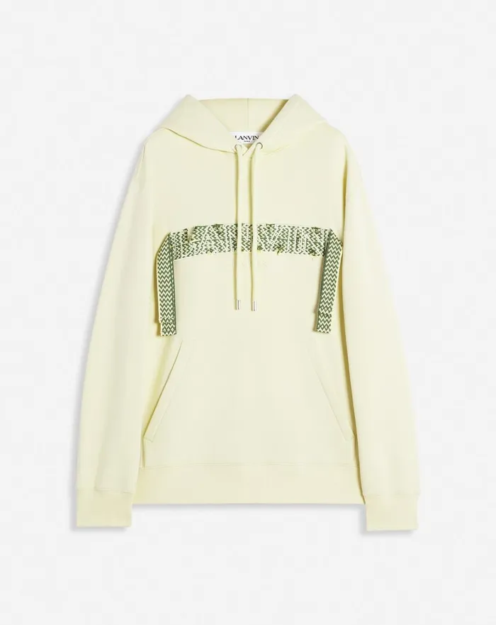 Lanvin Curb Lace Loosefit Hoodie Quartz Men Lanvin Knitwear and Sweatshirts