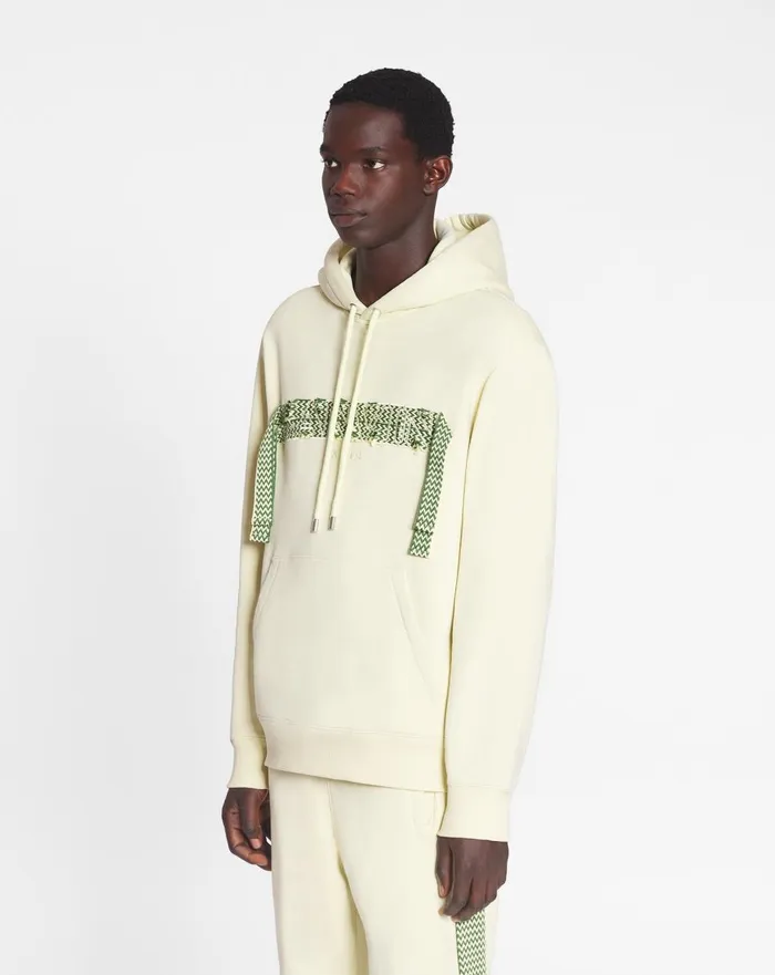 Lanvin Curb Lace Loosefit Hoodie Quartz Men Lanvin Knitwear and Sweatshirts