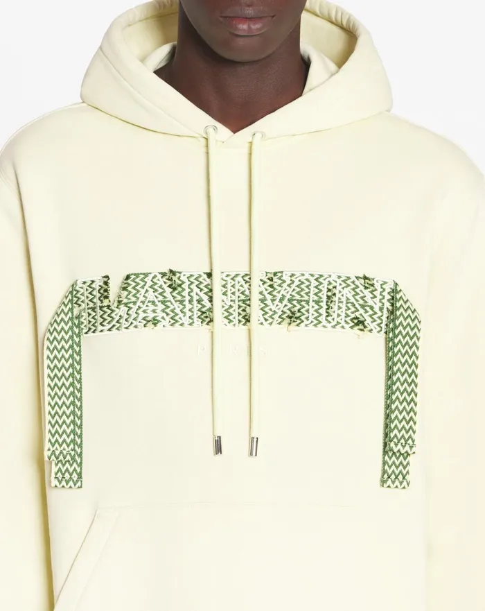 Lanvin Curb Lace Loosefit Hoodie Quartz Men Lanvin Knitwear and Sweatshirts