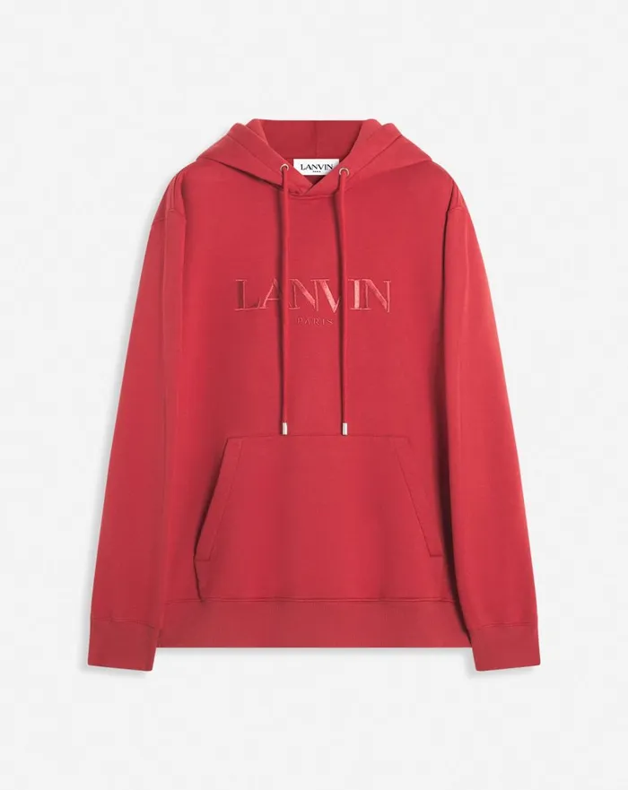 Lanvin Paris Embroidered Loosefitting Hoodie Turkish Red Men Lanvin Knitwear and Sweatshirts Lanvin Paris Embroidered Loosefitting Hoodie Turkish Red Men Lanvin Knitwear and Sweatshirts
