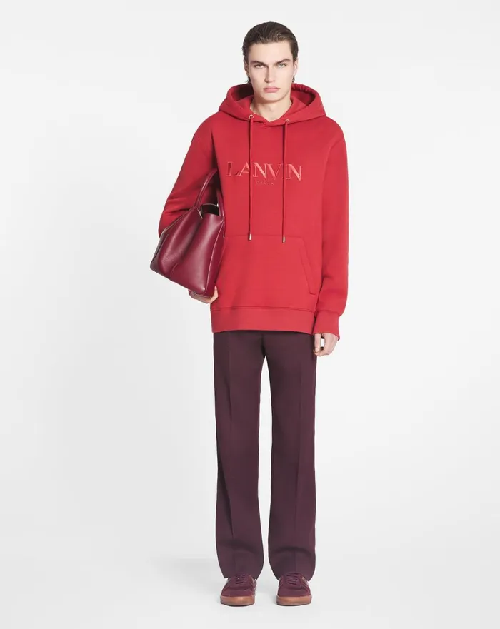 Lanvin Paris Embroidered Loosefitting Hoodie Turkish Red Men Lanvin Knitwear and Sweatshirts Lanvin Paris Embroidered Loosefitting Hoodie Turkish Red Men Lanvin Knitwear and Sweatshirts