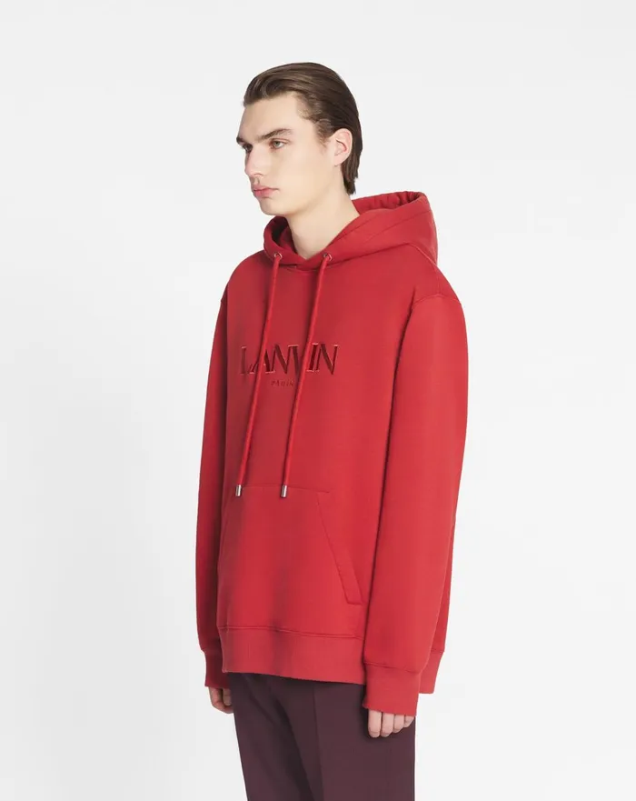 Lanvin Paris Embroidered Loosefitting Hoodie Turkish Red Men Lanvin Knitwear and Sweatshirts Lanvin Paris Embroidered Loosefitting Hoodie Turkish Red Men Lanvin Knitwear and Sweatshirts