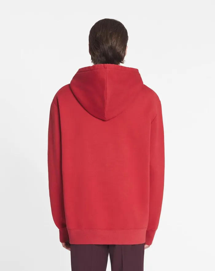 Lanvin Paris Embroidered Loosefitting Hoodie Turkish Red Men Lanvin Knitwear and Sweatshirts Lanvin Paris Embroidered Loosefitting Hoodie Turkish Red Men Lanvin Knitwear and Sweatshirts