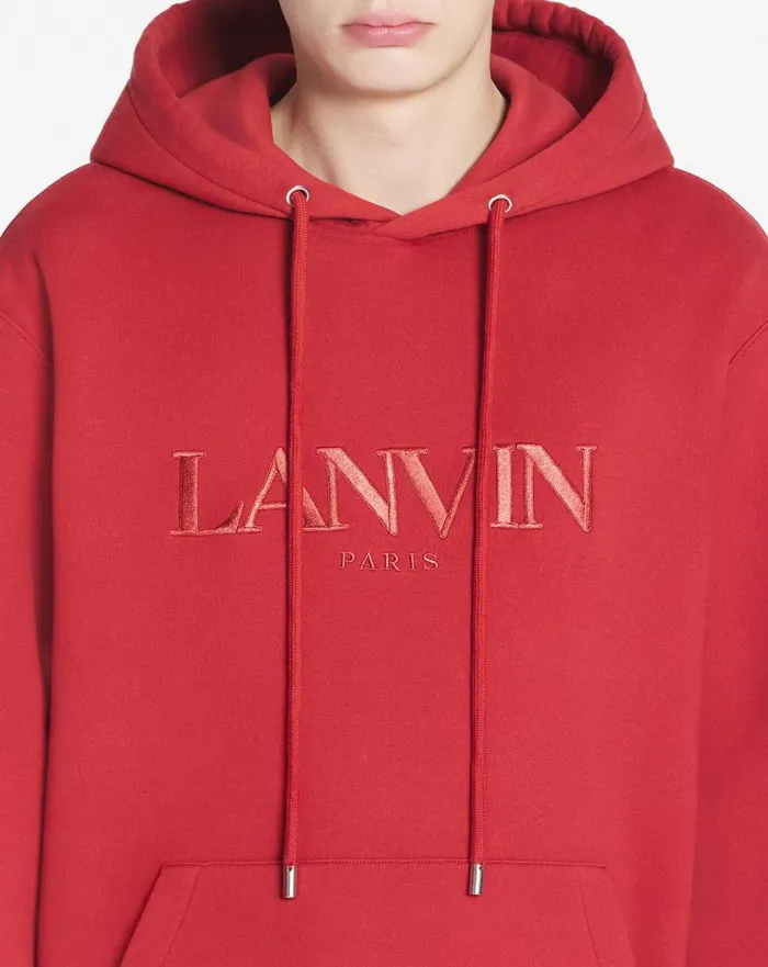 Lanvin Paris Embroidered Loosefitting Hoodie Turkish Red Men Lanvin Knitwear and Sweatshirts Lanvin Paris Embroidered Loosefitting Hoodie Turkish Red Men Lanvin Knitwear and Sweatshirts