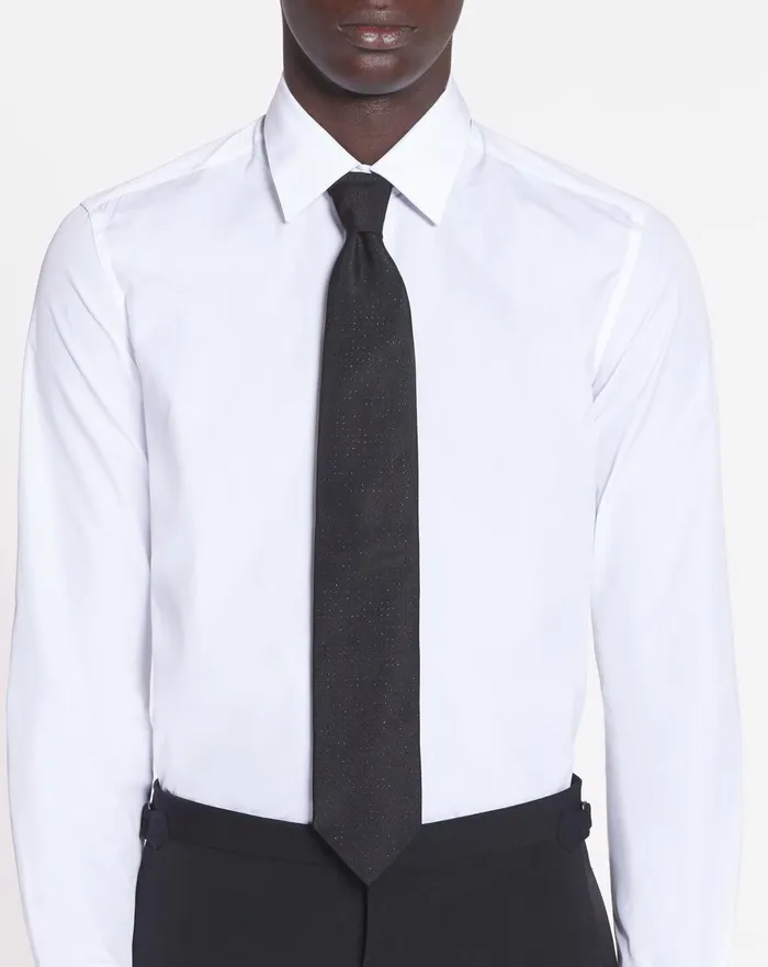 Lanvin Tie In Sparkly Satin Black Men Lanvin Scarves Lanvin Tie In Sparkly Satin Black Men Lanvin Scarves