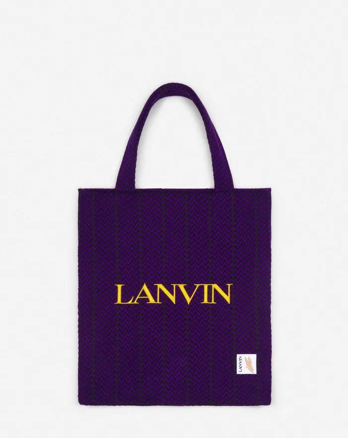 Lanvin X Future Curb Cotton Tote Bag Blackpurple Reign Men Lanvin Tote Bags